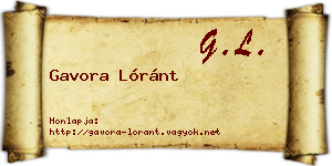 Gavora Lóránt névjegykártya