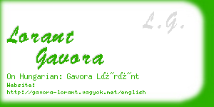 lorant gavora business card